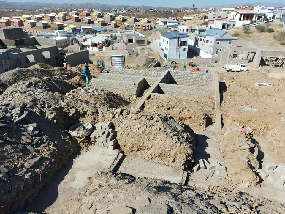 Before stage showing residential foundations and site works