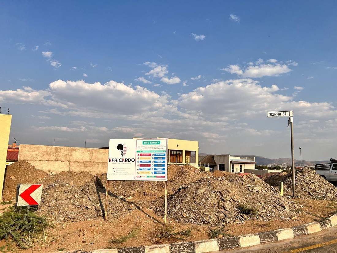 Africardo site boards and early works on a residential development